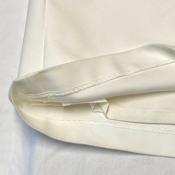 Anne Klein Grey White Stripe Shift Dress Sleeveless Midi 16 Lined Wide Bands - Picture 11 of 11